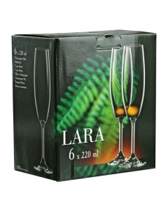 Бокалы для шампанского Bohemia Crystal Lara 220 мл 6 шт Crystal bohemia
