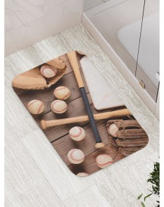 Коврик противоскользящий Бейсбольный набор для ванной сауны бассейна 77х52 см Joyarty