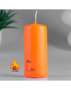 Свеча цилиндр ароматическая Апельсин 4х9 см 11 ч 88 г оранжевая Омский свечной