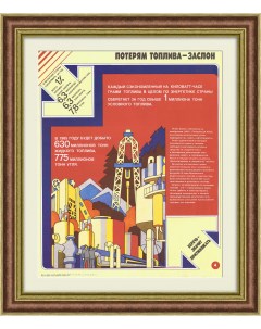 Потерям топлива заслон Советский плакат 1984 года Rarita