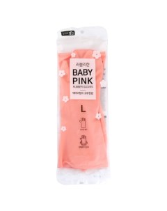 Перчатки латексные хозяйственные розовые размер L 33см 21 5см Myungjin