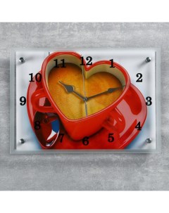 Часы настенные серия Кухня Чашка кофе сердце 25х35 см Сюжет