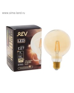 Лампа светодиодная LED FILAMENT VINTAGE G95 E27 7 Вт 2700 K шар теплый свет Rev