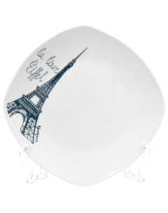 Тарелка десертная керамика 20 см квадратная Париж 17 083 Daniks