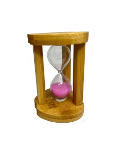 Песочные часы Яблочко из дерева на 3 минуты с розовым песком Nobrand
