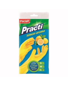 Перчатки резиновые с ароматом лимона желтые р L Paclan