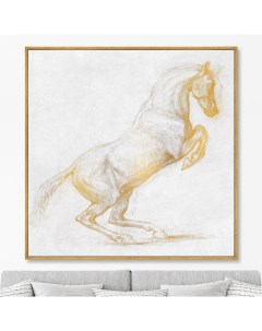 Репродукция картины на холсте A Prancing Horse I 1790г 105х105см Картины в квартиру