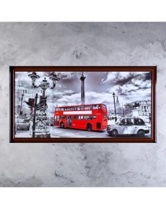Часы картина настенные серия Город Лондонский даблдекер 50 х 100 см Сюжет