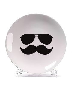 Декоративная тарелка Усы с очками 21x21 см Coolpodarok