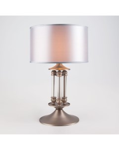 Настольная лампа Adagio 01045 1 сатин никель с серебряным тканевым абажуром E14 Eurosvet