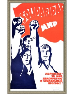Молодежь за мир и демократию Большой плакат СССР Rarita