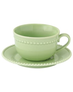 Чашка с блюдцем Tiffany зеленая 0 25 л Easy life