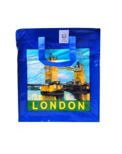 Хозяйственная сумка с рисунком Города 50х55х25 см 14659 00116608 цвет синий Nobrand