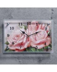 Часы настенные серия Цветы Розы 20х30 см Сюжет