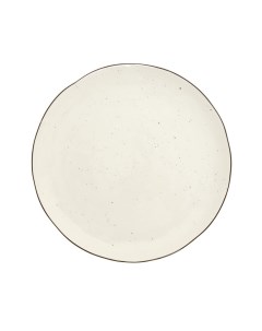 Тарелка обеденная 26 см белый черный фарфор 7109223 Coincasa