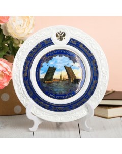Тарелка сувенирная Санкт Петербург разводной мост 20 см Sima-land