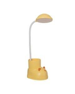Лампа настольная Ботинок кот LED 3 режима 3Вт USB органайзер желтый 8x11x31 см Risalux