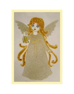 Картина Сваровски Ангелочек с колокольчиком 10 х 15 см Хрустальные подарки