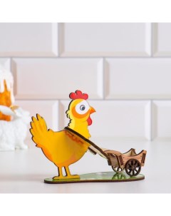 Подставка для яйца Курица с тележкой фанера Nobrand