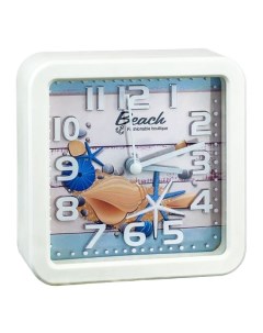 Часы Quartz часы будильник квадратные 10 5x10 5 см ракушка PF TC 014 Perfeo