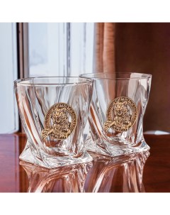 Набор бокалов для виски Тигр в деревянной шкатулке 10059295 Город подарков