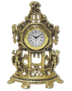 Каминные часы Купидоны полир бронза h 23см Alberti livio