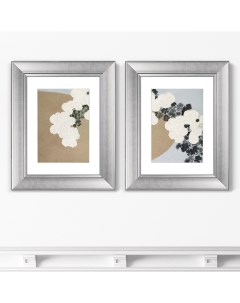 Набор из 2 х репродукций картин в раме Blossom from Momoyogusa Flowers 1909г 40 5х50 5см Картины в квартиру