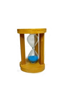 Песочные часы Яблочко из дерева на 3 минуты с синим песком Nobrand