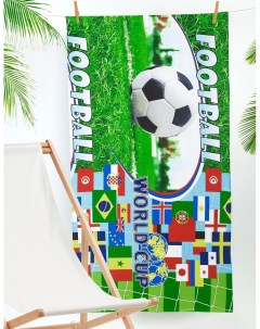 Пляжное полотенце вафельное Футбол 90х150 Всё себе