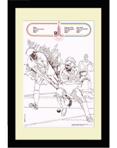 Хоккей на траве Советский плакат к Олимпиаде 1980 года Rarita