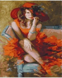 Картина по номерам Дама в красном МСА371 Paintboy