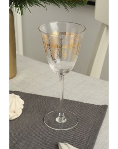 Бокал для вина 21 см прозрачный золотой стекло 7284966 Coincasa