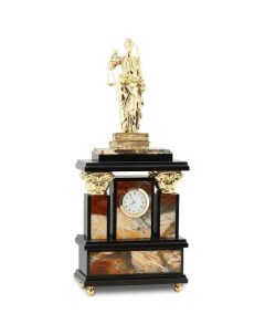 Настольные часы Фемида из яшмы долерита и бронзы 38 см Уральский сувенир