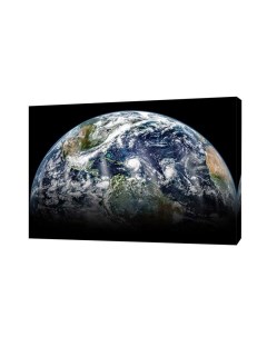 Картина на холсте на стену Земля из космоса 50х70 см Сити бланк
