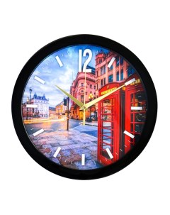 Часы настенные серия Город Вечерний Лондон плавный ход d 28 см Соломон