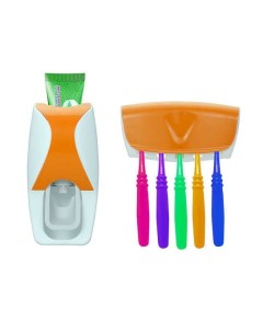Дозатор для зубной пасты держатель для щёток Цвет Оранжевый Markethot