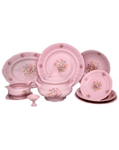 Столовый сервиз на 6 персон 25 предметов Соната Бледные цветы розовая 158460 Leander
