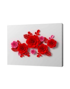 Картина на холсте на стену Красные цветы 100х80 см Сити бланк