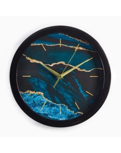 Часы настенные серия Классика Мрамор плавный ход d 28 см Соломон