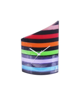 Часы настольные Разноцветные полосы 21x26 см Carneol kft