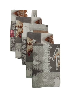 Набор кухонных полотенец из рогожки Лапландия 50х70 5 шт Пекс-дизайн