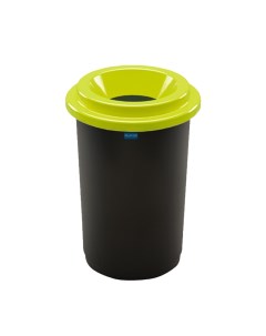 Контейнер для мусора 50 л Eco bin чёрный бак с зелёной воронкообразной крышкой Plafor