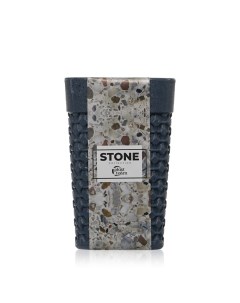 Стакан для ванной комнаты Stone темный камень 74х74х112мм Plast team