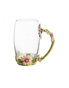 Чашка с ложкой Butterfly в3р объем 350мл цвет розовый Maxxmalus