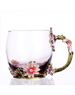 Чашка с ложкой Butterfly в3р объем 330мл цвет розовый Maxxmalus