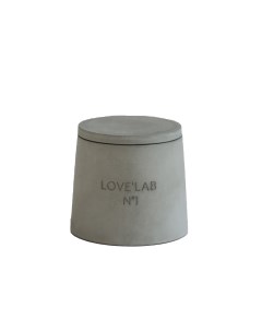 Ароматическая свеча 1 в подсвечнике из бетона с крышкой KSER112 серая Love'lab