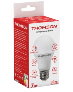 Лампа светодиодная THOMSON LED A60 7W 660Lm E27 4000K DIMMABLE Hiper
