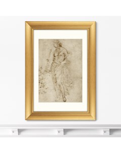 Репродукция картины в раме Female Figure with a Tibia 1508г Размер картины 50 5х70 5см Картины в квартиру