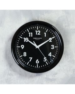 Часы настенные серия Классика плавный ход d 24 см черный обод Troyka