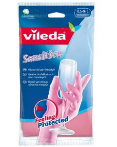 Перчатки Candy Sensitive Виледа Кенди Сенсетив розовые размер L Vileda